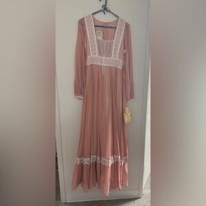 Vintage Gunne Sax Romantic Renaissance Maxi Dress Rose/Pink Size 7